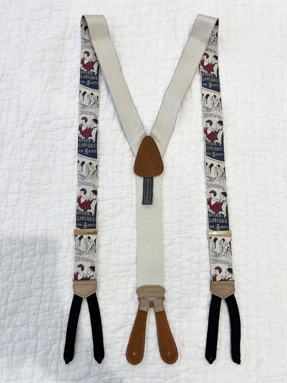Trafalgar Suspenders L'Opera Mens Silk Suede Braces Limited Edition Adjustable